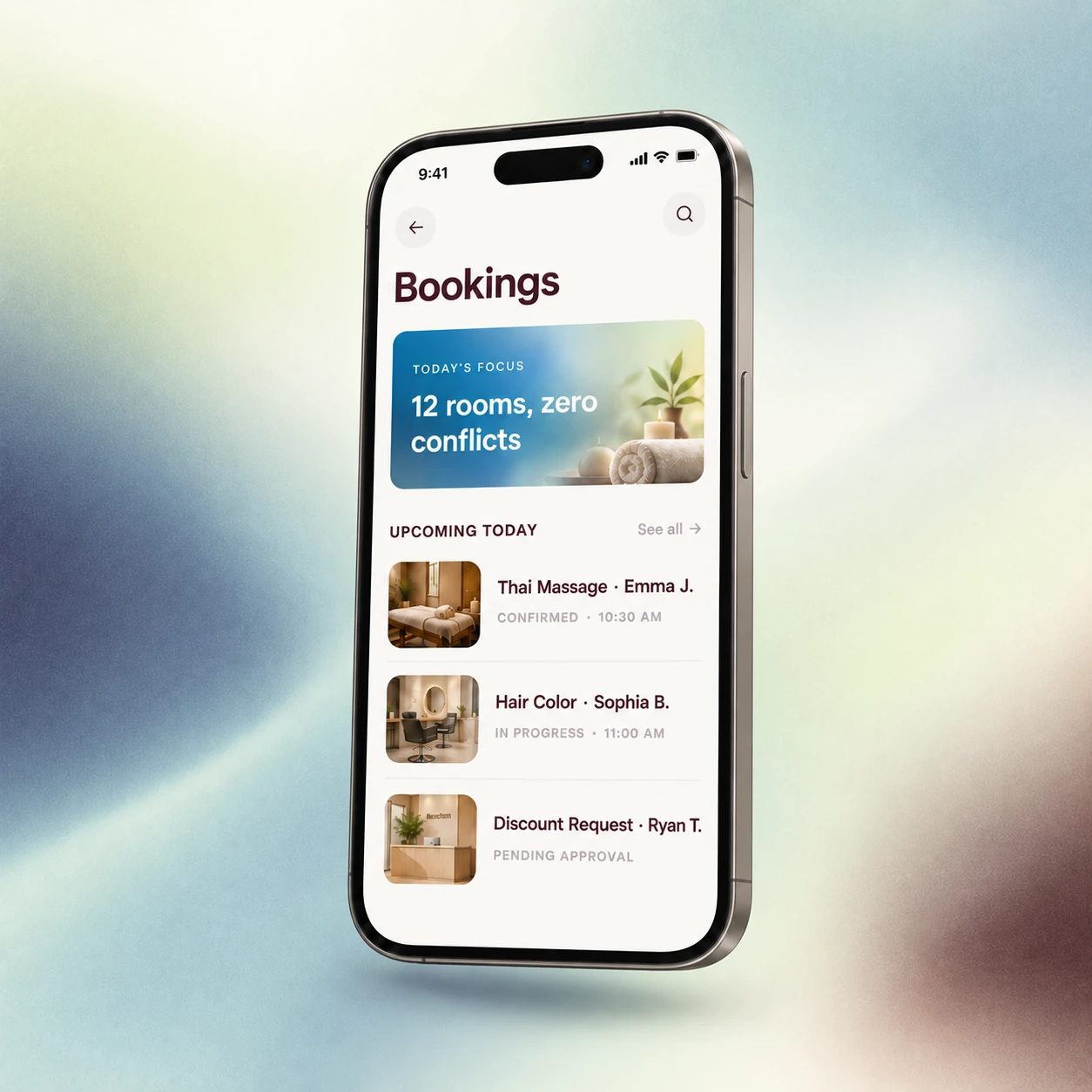 Zennly bookings app on a phone